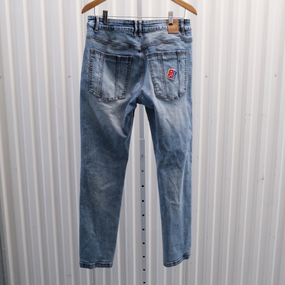 Born Fly Jeans Men's Size 32 x 31 Graphic Patch Slim Straight Denim - Picture 2 of 10